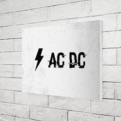 Холст прямоугольный AC DC glitch на светлом фоне: надпись и символ, цвет: 3D-принт — фото 2