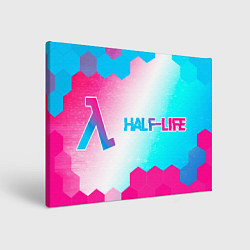 Холст прямоугольный Half-Life neon gradient style: надпись и символ, цвет: 3D-принт
