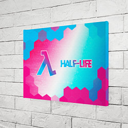 Холст прямоугольный Half-Life neon gradient style: надпись и символ, цвет: 3D-принт — фото 2