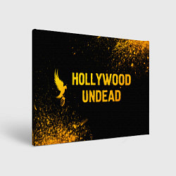 Картина прямоугольная Hollywood Undead - gold gradient: надпись и символ