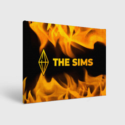 Картина прямоугольная The Sims - gold gradient: надпись и символ