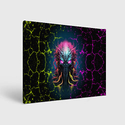 Холст прямоугольный Alien - neon style, цвет: 3D-принт