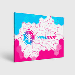 Холст прямоугольный Yamaha neon gradient style: надпись и символ, цвет: 3D-принт