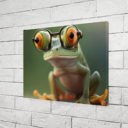 Холст прямоугольный Забавная лягушка в очках, цвет: 3D-принт — фото 2