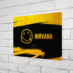 Холст прямоугольный Nirvana - gold gradient: надпись и символ, цвет: 3D-принт — фото 2