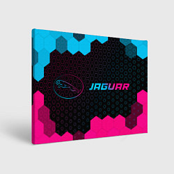 Картина прямоугольная Jaguar - neon gradient: надпись и символ