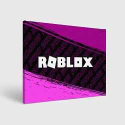Холст прямоугольный Roblox pro gaming: надпись и символ, цвет: 3D-принт