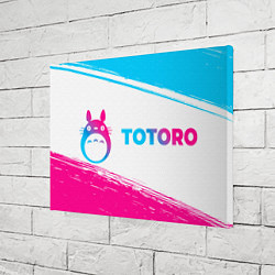 Холст прямоугольный Totoro neon gradient style: надпись и символ, цвет: 3D-принт — фото 2