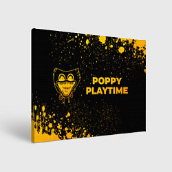 Картина прямоугольная Poppy Playtime - gold gradient: надпись и символ