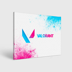 Картина прямоугольная Valorant neon gradient style: надпись и символ