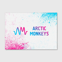 Холст прямоугольный Arctic Monkeys neon gradient style: надпись и симв, цвет: 3D-принт — фото 2