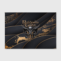 Холст прямоугольный Baldurs Gate 3 logo dark logo, цвет: 3D-принт — фото 2