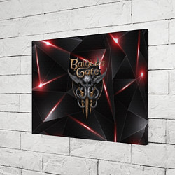 Холст прямоугольный Baldurs Gate 3 logo black red, цвет: 3D-принт — фото 2