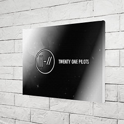 Холст прямоугольный Twenty One Pilots glitch на темном фоне: надпись и, цвет: 3D-принт — фото 2