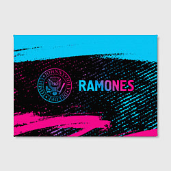 Холст прямоугольный Ramones - neon gradient: надпись и символ, цвет: 3D-принт — фото 2