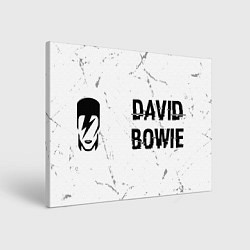 Холст прямоугольный David Bowie glitch на светлом фоне: надпись и симв, цвет: 3D-принт