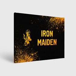 Картина прямоугольная Iron Maiden - gold gradient: надпись и символ
