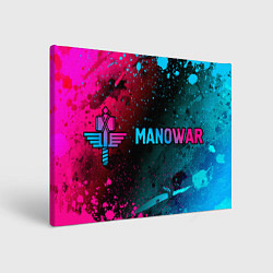 Картина прямоугольная Manowar - neon gradient: надпись и символ
