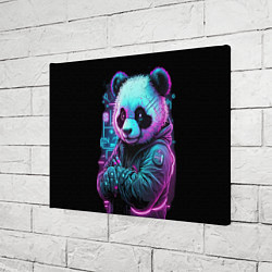 Холст прямоугольный Панда в неоновом свете, цвет: 3D-принт — фото 2