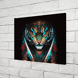 Холст прямоугольный Тигр самурай, цвет: 3D-принт — фото 2