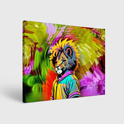 Холст прямоугольный Funny lion cub - pop art, цвет: 3D-принт