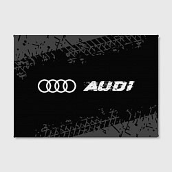 Холст прямоугольный Audi speed на темном фоне со следами шин по-горизо, цвет: 3D-принт — фото 2