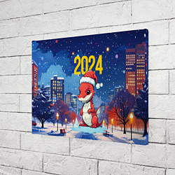 Холст прямоугольный 2024 красный новогодний дракон, цвет: 3D-принт — фото 2