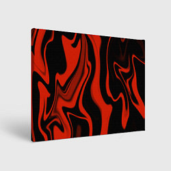 Холст прямоугольный Абстракция красно-чёрная искаженная, цвет: 3D-принт