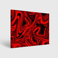 Холст прямоугольный Красно-чёрная пластичная абстракция, цвет: 3D-принт