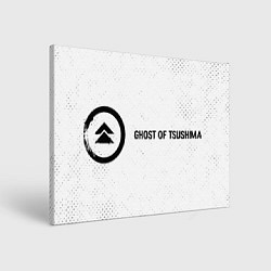 Холст прямоугольный Ghost of Tsushima glitch на светлом фоне по-горизо, цвет: 3D-принт