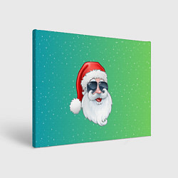 Холст прямоугольный Дед Мороз в очках, цвет: 3D-принт
