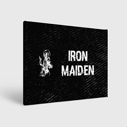 Картина прямоугольная Iron Maiden glitch на темном фоне по-горизонтали