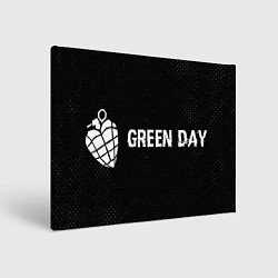 Картина прямоугольная Green Day glitch на темном фоне по-горизонтали