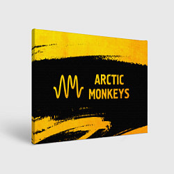 Холст прямоугольный Arctic Monkeys - gold gradient по-горизонтали, цвет: 3D-принт