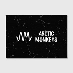 Холст прямоугольный Arctic Monkeys glitch на темном фоне по-горизонтал, цвет: 3D-принт — фото 2