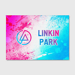 Холст прямоугольный Linkin Park neon gradient style по-горизонтали, цвет: 3D-принт — фото 2