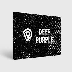 Картина прямоугольная Deep Purple glitch на темном фоне по-горизонтали