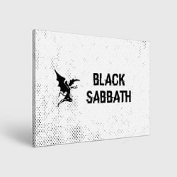 Холст прямоугольный Black Sabbath glitch на светлом фоне по-горизонтал, цвет: 3D-принт