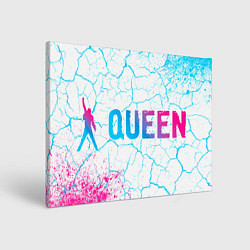 Холст прямоугольный Queen neon gradient style по-горизонтали, цвет: 3D-принт