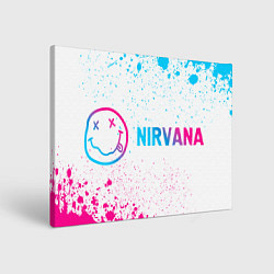 Холст прямоугольный Nirvana neon gradient style по-горизонтали, цвет: 3D-принт
