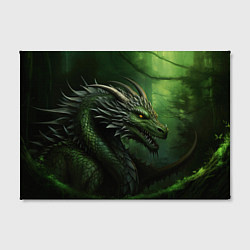Холст прямоугольный Зеленый дракон символ 2024, цвет: 3D-принт — фото 2