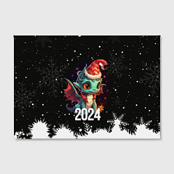 Холст прямоугольный Dragon black new year, цвет: 3D-принт — фото 2