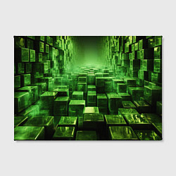 Холст прямоугольный Зеленые квадраты в лабиринте, цвет: 3D-принт — фото 2