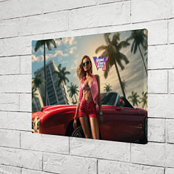 Холст прямоугольный Девушка GTA 6, цвет: 3D-принт — фото 2