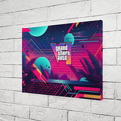 Холст прямоугольный GTA 6 логотип и абстракция, цвет: 3D-принт — фото 2