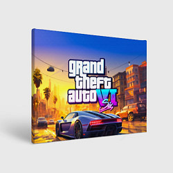 Холст прямоугольный Grand theft auto 6 street vice city, цвет: 3D-принт