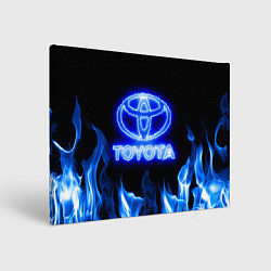 Холст прямоугольный Toyota neon fire, цвет: 3D-принт