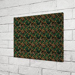 Холст прямоугольный Золотая цепочка на зеленой ткани, цвет: 3D-принт — фото 2