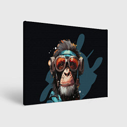 Холст прямоугольный Крутая обезьяна в очках, цвет: 3D-принт