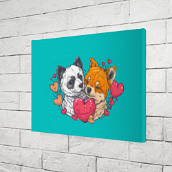 Холст прямоугольный Влюбленная собачка и лисичка, цвет: 3D-принт — фото 2